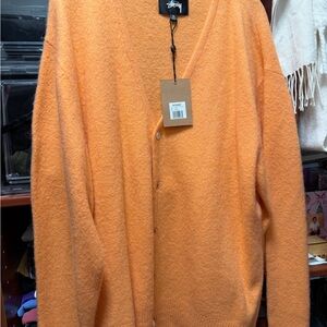 Stussy Men's Vibrant Orange Cardigan